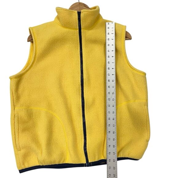 Vintage 90s L.L.Bean Bright Yellow Fleece Full Zip Vest Pockets Women’s Medium - Picture 12 of 12